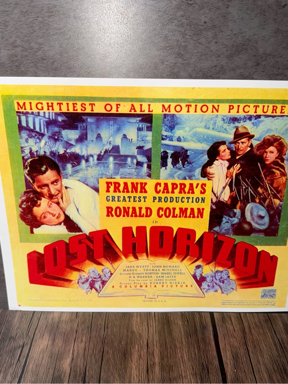 Lost Horizon Vintage-Style Wall Art Poster – Red/Yellow Print retro